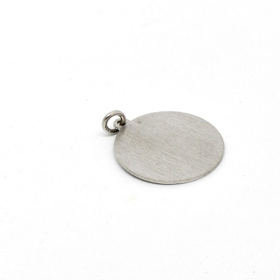 Pendant 925 Silver Round Engraving Plate, Matte Finish, for