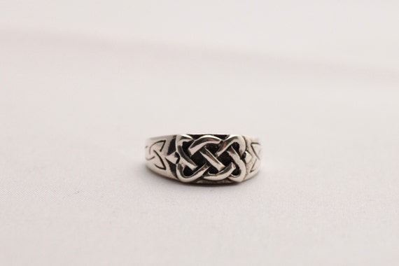 Keltischer 925 Silber Ring geflochten massiv Mode… - image 3