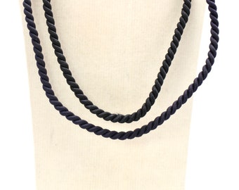 Pierre Lang cord chain fabric black or dark blue clasp gold plated for pendant gift women