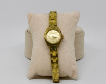 Vintage Prätina Damen Uhr Armbanduhr Handaufzug Metall Gold Farbe Festlich 50er Jahre