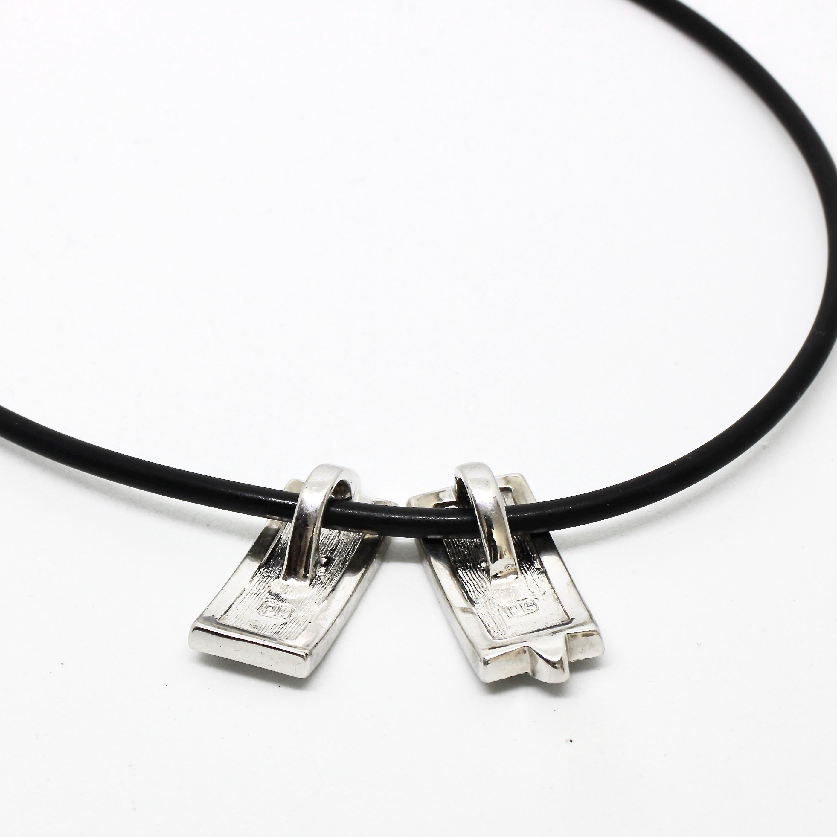 Bracelet Pierre Lang Cuir Noir Effet Reptile - Avec Métal Et Strass, état Proche Du Neuf