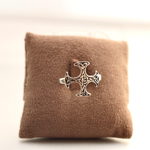 Keltischer Ring Kreuz 925 Silber für Frau Alltag