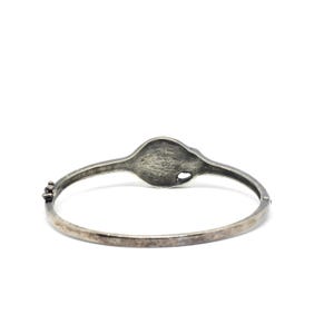 Nordic 925 silver bangle, blackened, with a white cultured pearl image 5
