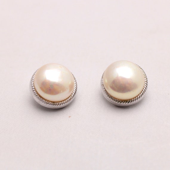 Henkel & Grosse ear clips pearls silver color des… - image 2