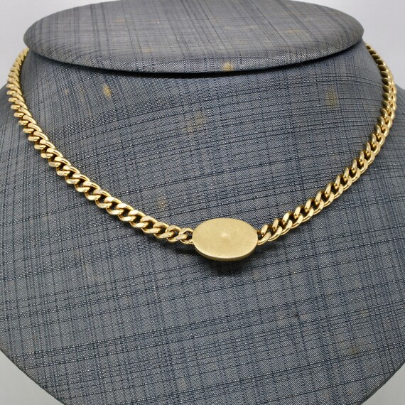 Henkel & Grosse Collier chain necklace green oval… - image 3