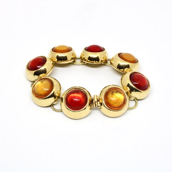 Yves Saint Laurent YSL bracelet gold color red or… - image 3