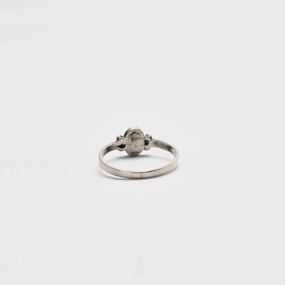 Vintage Ring kleiner Onyx Stein oval 925 Silber M… - image 3