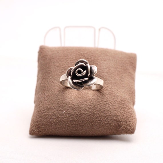 Trachten Ring 925 Silber mit Rose Blume Rosenring… - image 1