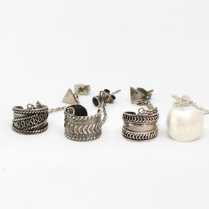 Vintage Ohrklemme Ohrmanschette mit Ohrstecker 925 Silber wählbar Bali 70er Jahre