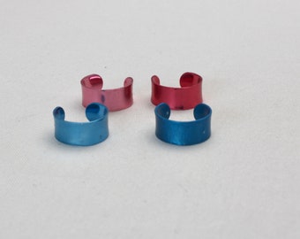 Vintage ear clip ear cuff titanium pink or blue selectable 70s funky