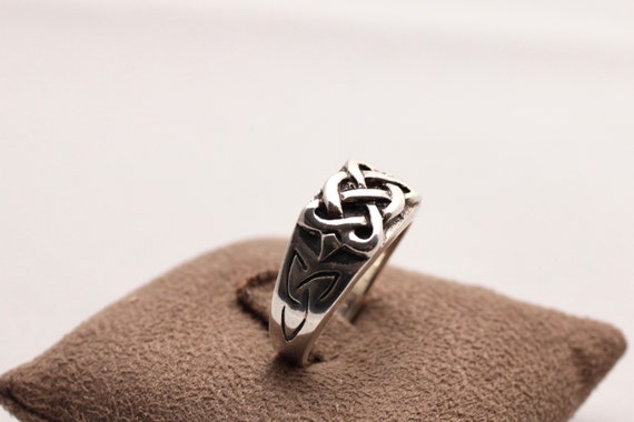Keltischer 925 Silber Ring geflochten massiv Mode… - image 2