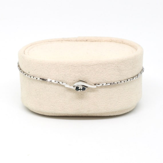 Vintage delicate bracelet 835 silver rhodium-plat… - image 1