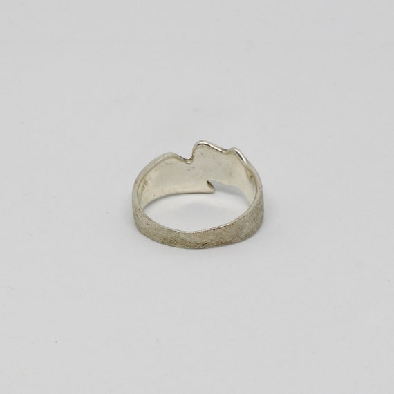 Wide ring jagged sand brushed without stone 925 s… - image 3