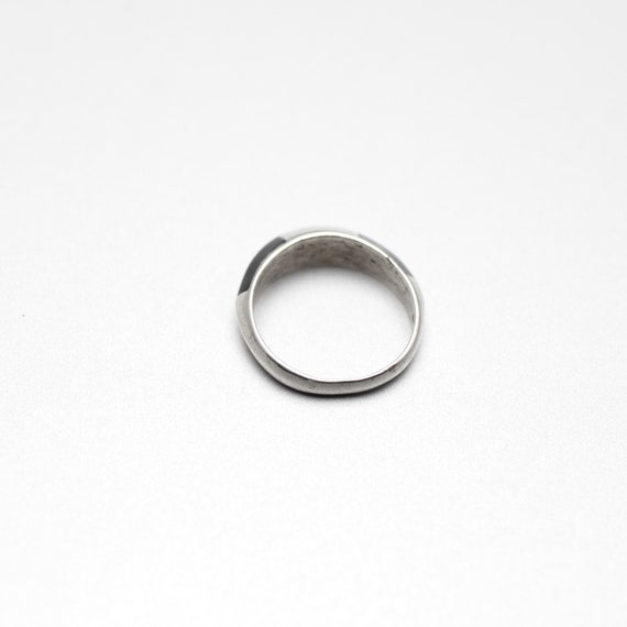Vintage 925 Silber Damen Ring schwarze Glasur 60e… - image 5