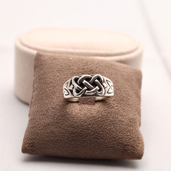 Keltischer 925 Silber Ring geflochten massiv Mode… - image 1