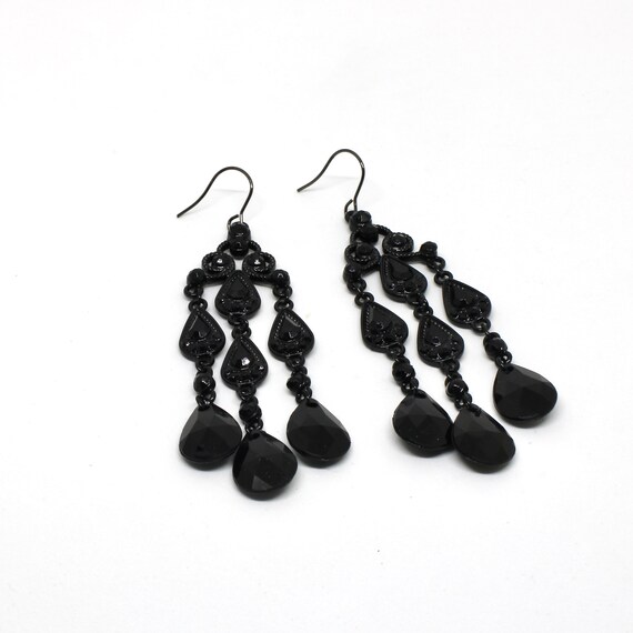 Black artificial earrings deals