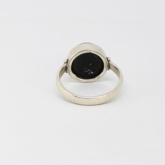 Solid 925 silver ring with a round cat's eye cabo… - image 10