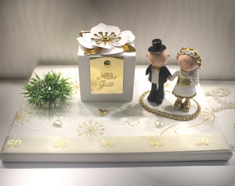 Cash gift for the "Golden Wedding" with elegant box design 70052