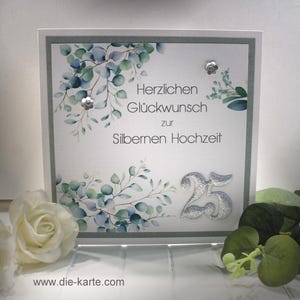 Glückwunschkarte zur Silbernen Hochzeit "Zahl 25" Design 110