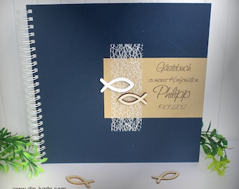 Guest book for confirmation, communion, confirmation or baptism to match the invitation design GÄK02