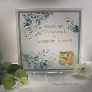 Glückwunschkarte zur Goldenen Hochzeit "Zahl 50" Design 102