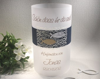 Light cover, lantern parchment for confirmation, communion, confirmation or baptism to match the invitation design K02WL