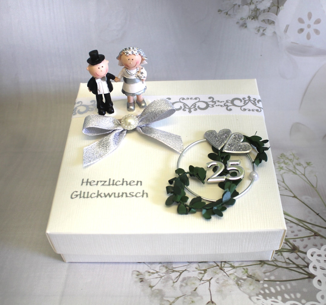 Geldgeschenk zur Silbernen Hochzeit sehr edle Etsy.de
