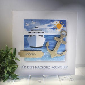 Glückwunschkarte zum Geburtstag, Kreuzfahrt, mit Personalisierung und auf Wunsch als Geldgeschenk  Design 138