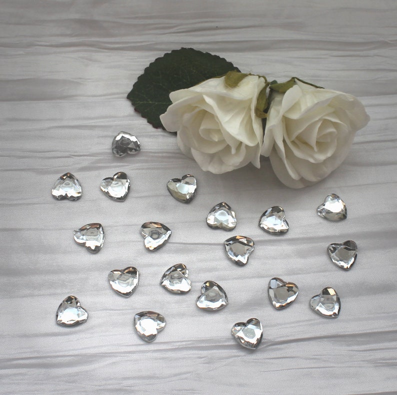 Hearts silver, 20 pieces ideal for handicrafts or for your table decoration Design 35417 image 1