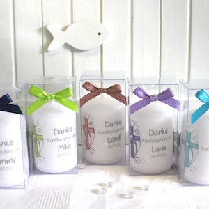 Guest gift candle "Cross" for confirmation, communion or baptism, personalized design 305