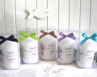 Guest gift candle "Cross" for confirmation, communion or baptism, personalized design 305