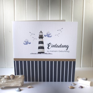 Einladung zum Geburtstag Leuchtturm, Maritim Design 95009