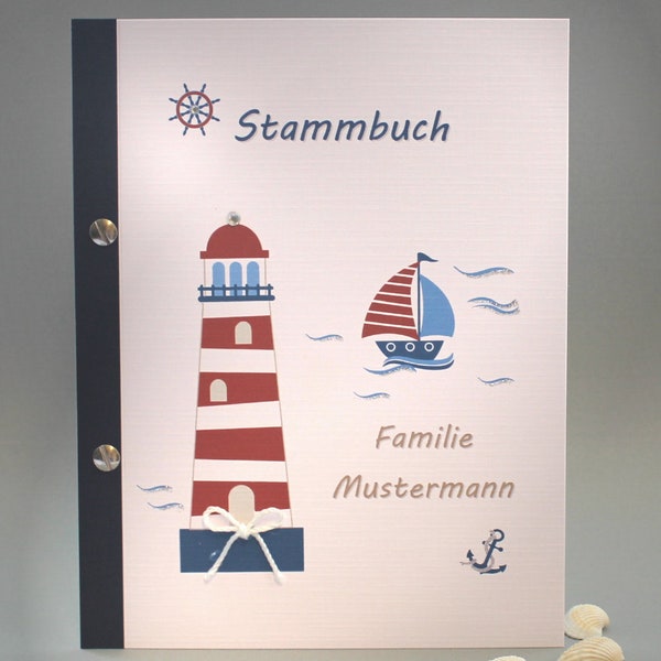 Stammbuch mit Namen Leuchtturm Maritim 10003, A5, zum kleinen Preis