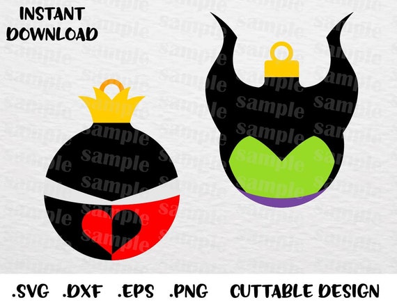 Maleficent And Queen Of Hearts Christmas Ornament Disney Etsy