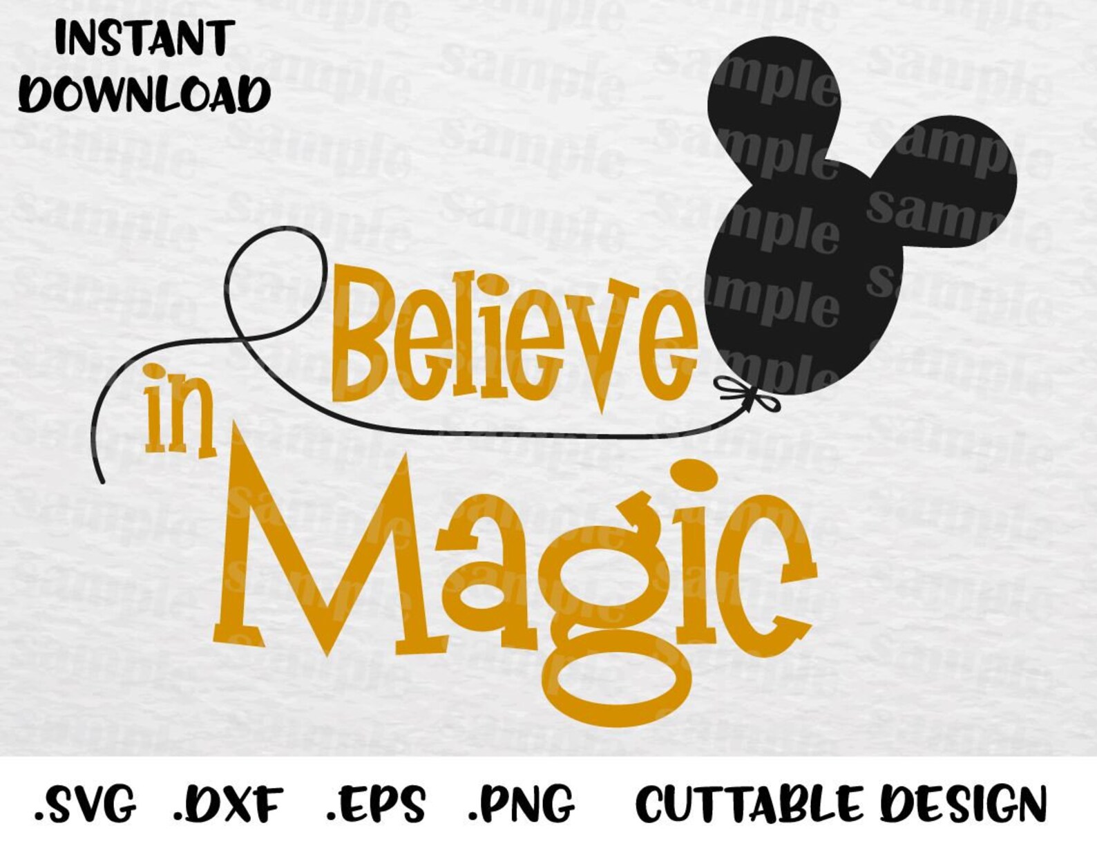 Mickey oreilles ballon citation croire en la magie Disney