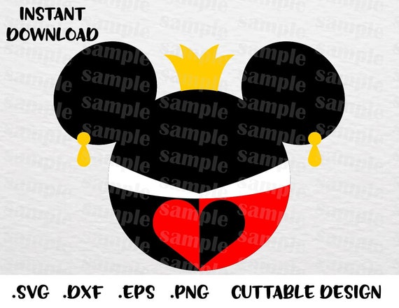 Queen Of Hearts Mickey Mouse Ears Disney Inspired Cutting Etsy