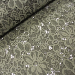 14,90 Euro/Meter lace fabric in LT Khaki 026 image 2