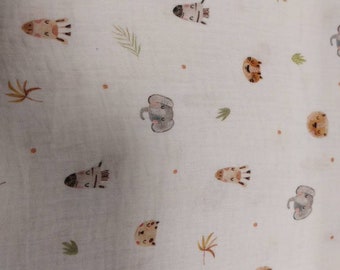 15,90 Euro/meter muslin fabric with animals, Africa