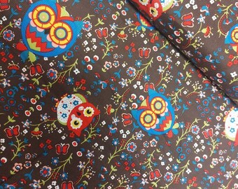 15,90 Euro/meter Great corduroy fabric with owls