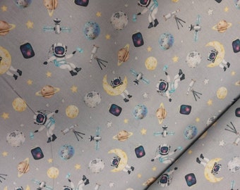 12,90 Euro/meter Great cotton fabric with astronauts