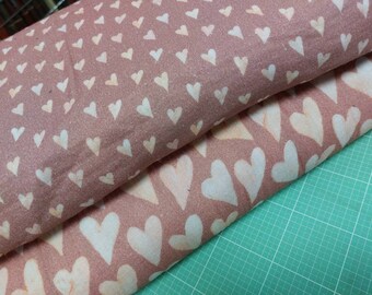 15,90 Euro/meter muslin fabric digital print with hearts, organic cotton