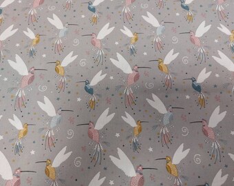 12,90 Euro/meter Great cotton fabric with hummingbirds