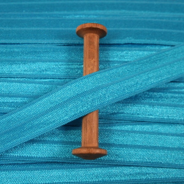 1 m elastisch Schrägband uni 16 mm, blau