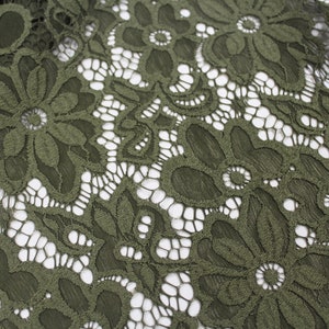 14,90 Euro/Meter lace fabric in LT Khaki 026 image 1