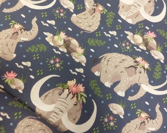 12.90 euros/meter Great cotton fabric with mammoth