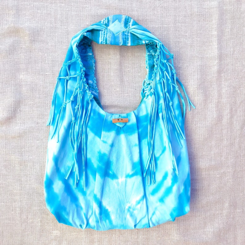 light blue hobo bag