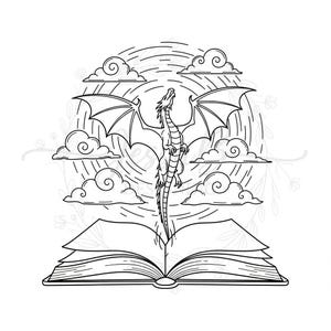 Drachenbuch SVG, Vierter Flügel inspiriert Digital Cut Datei, Fantasy Reader PNG,