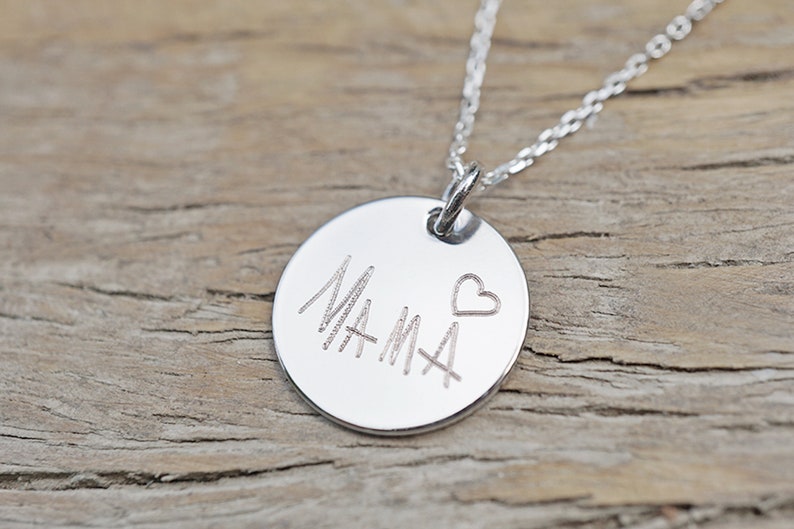 Personalized necklace children's drawing, name necklace desired engraving, family necklace name engraving, personalized Christmas gift image 6