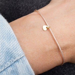Personalized bracelet heart, filigree nylon bracelet, friendship bracelet, sliding knot bracelet, gift girlfriend mom Valentine's Day image 1