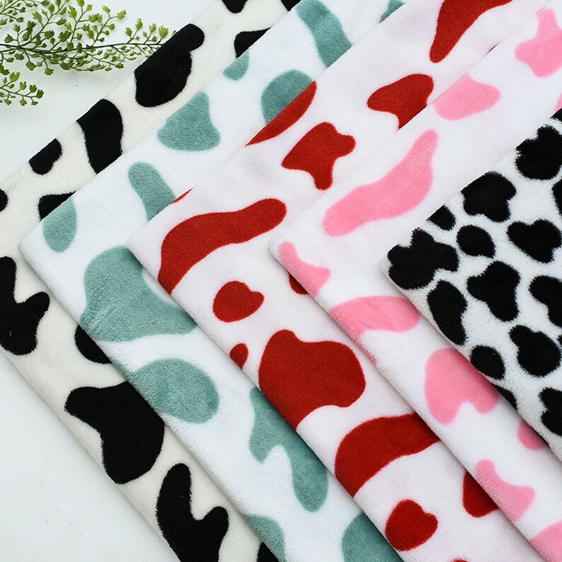 Cow Print Flannel Fabric Cozy Farm Charm for Craft Projects Soft